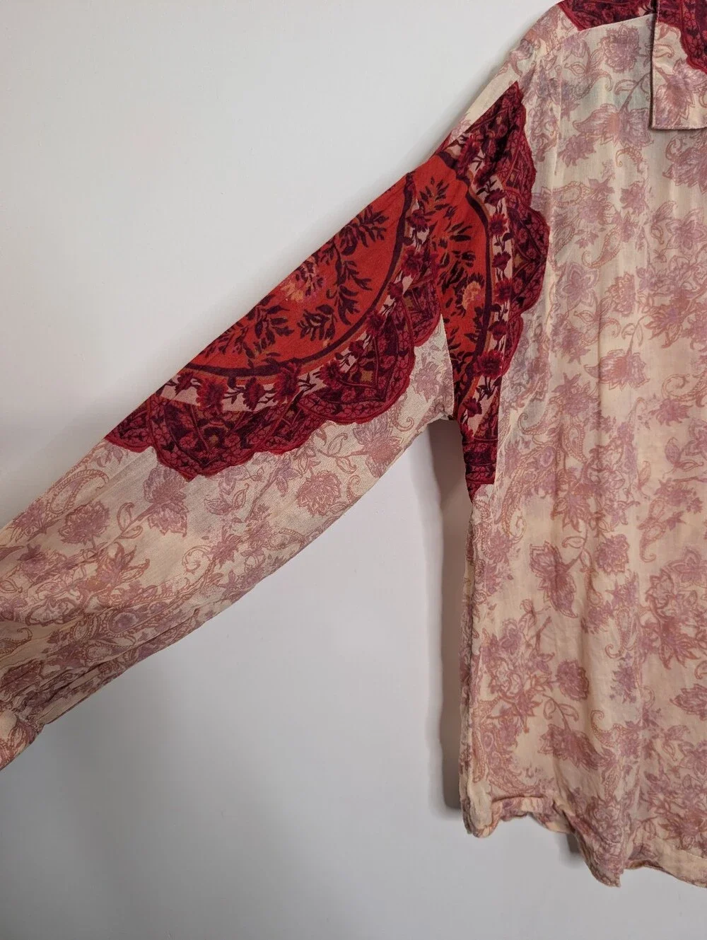 Free People Rose Bud Blouse Floral Boho Button Front Top